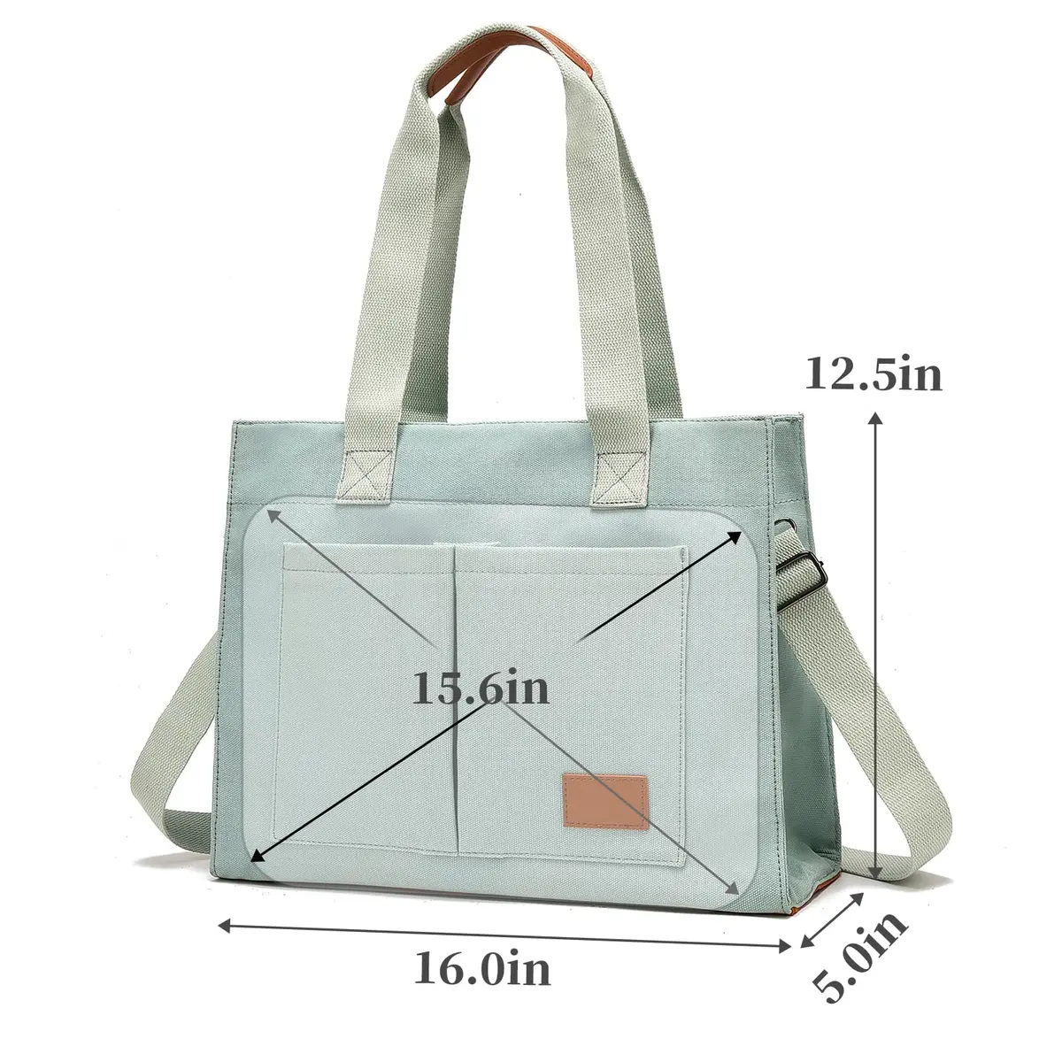 Barsine Canvas Laptop Tote Bag for Women | Fits 15.6" Laptop & Travel Ready - view 6
