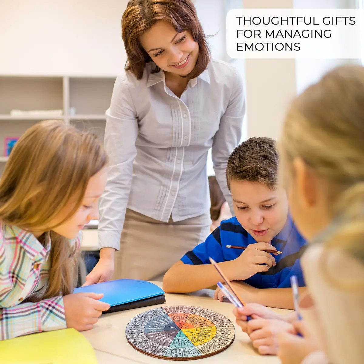 Giftacity 10.6" Feelings Wheel for Therapy Office | Emotion Chart for Mental Health & Classroom Use - view 6