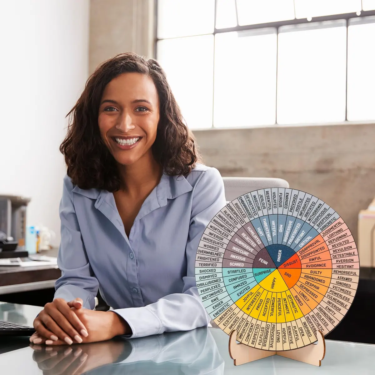 Giftacity 10.6" Feelings Wheel for Therapy Office | Emotion Chart for Mental Health & Classroom Use - view 7