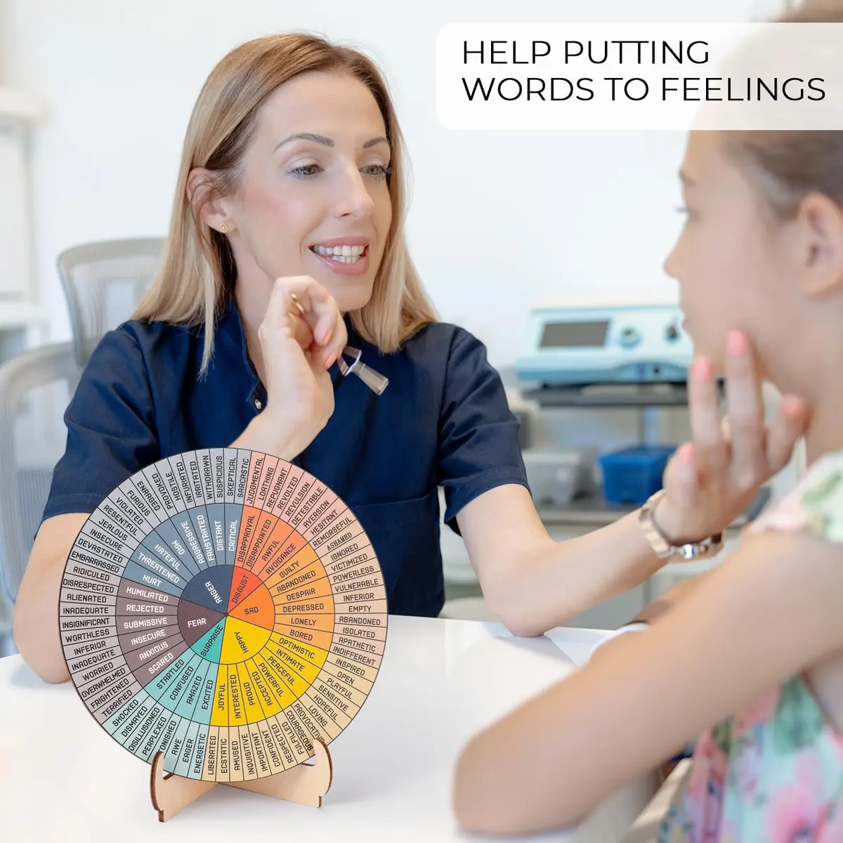Giftacity 10.6" Feelings Wheel for Therapy Office | Emotion Chart for Mental Health & Classroom Use - view 4