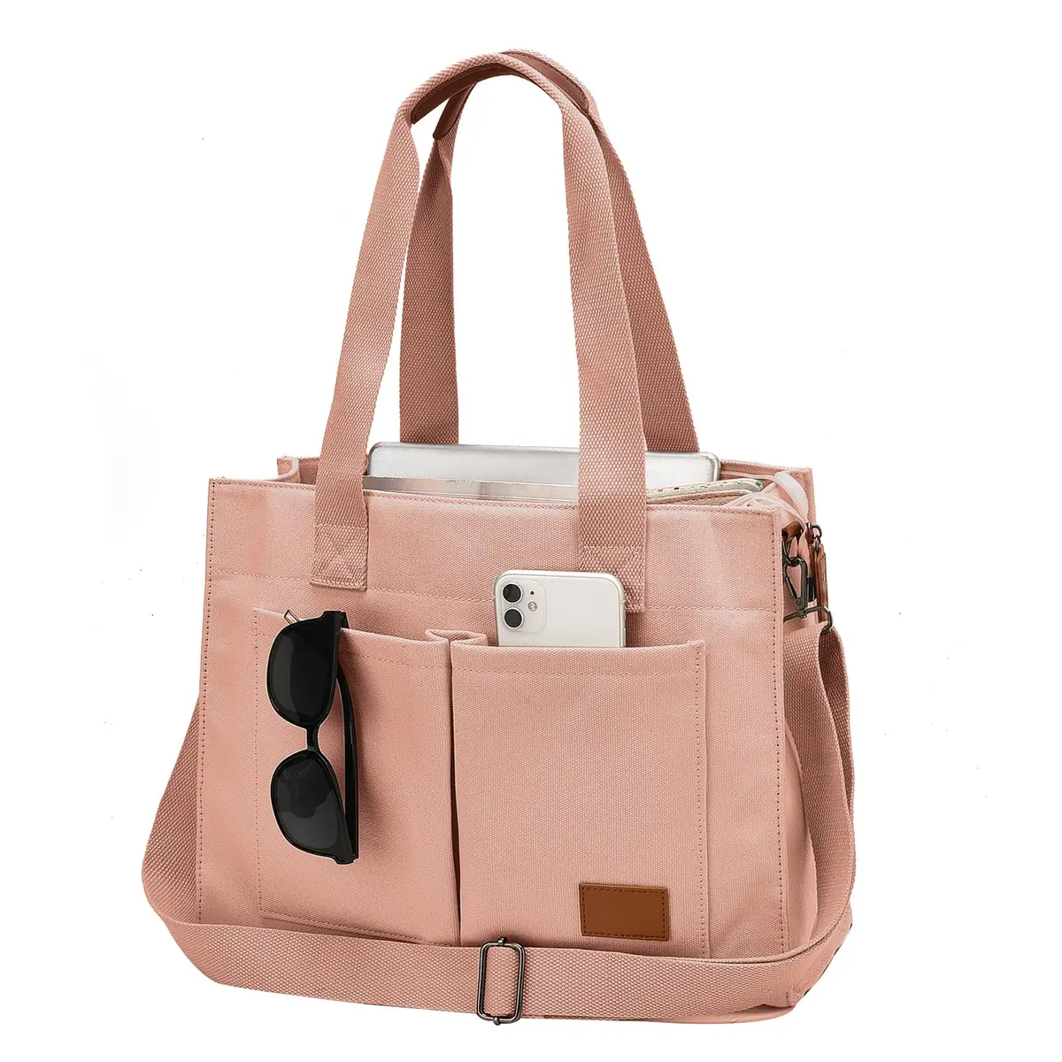 Barsine Canvas Laptop Tote Bag for Women | Fits 15.6" Laptop, Travel & Work Ready, Lightweight & Durable - main product image