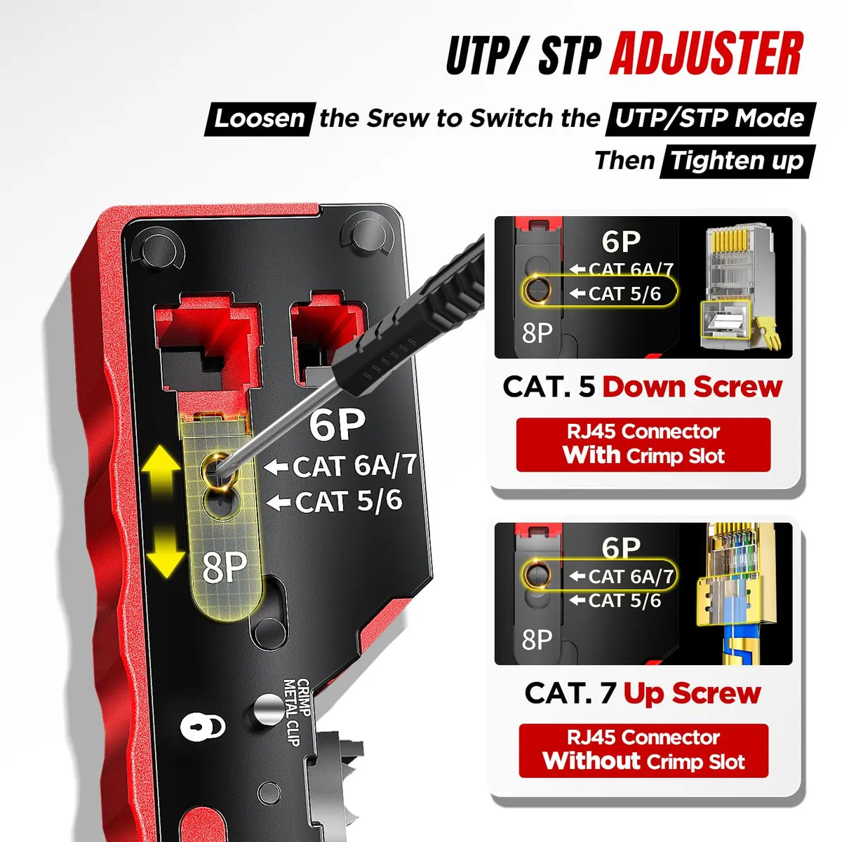 AMPCOM RJ45 Crimper for Cat 5e/6/6a7/8 Pass Through & Standard Network Plug | Heavy-Duty, Dual-Mode, 5000+ Crimps - view 4