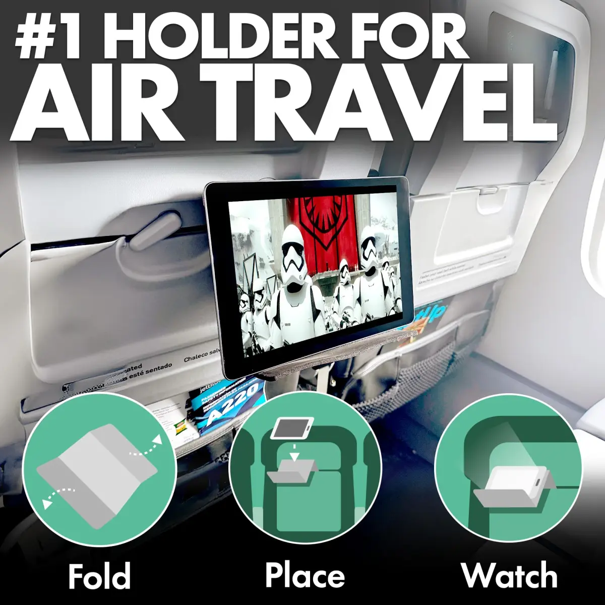 Flight Flap Flexible Airplane Phone Holder | 30.5cm x 17.8cm (12in x 7in) - view 2