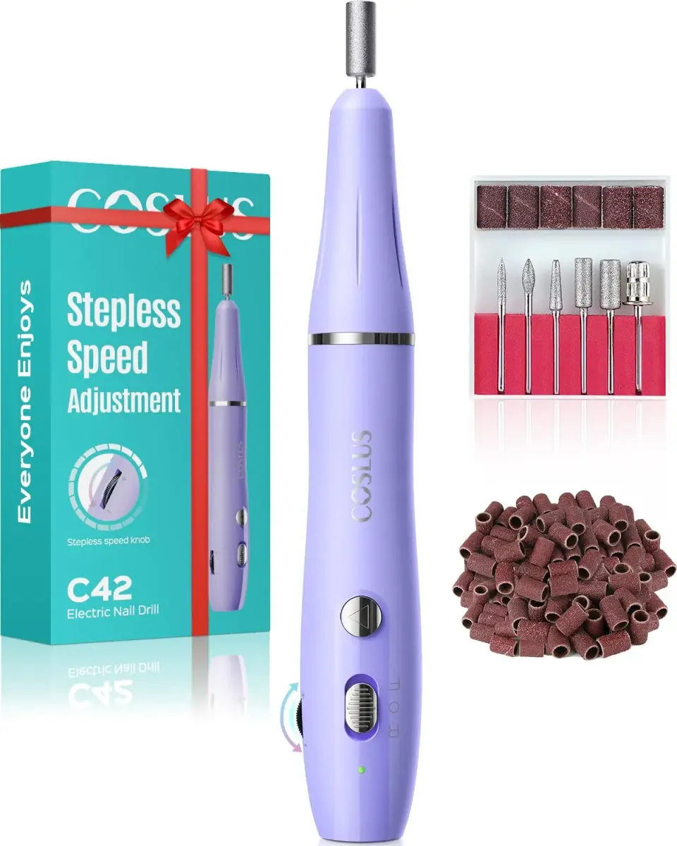 COSLUS C42 Cordless Nail Drill File with Stepless Precise Speed Control, 5.61 oz (159 g) | Professional Manicure Pedicure Tool - main product image