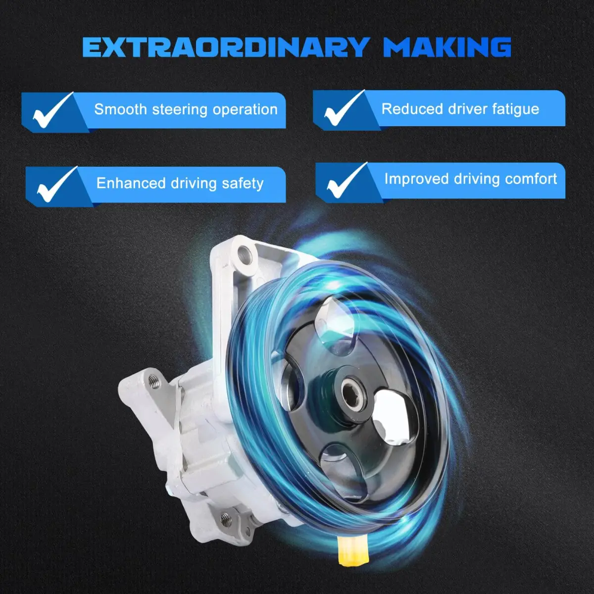 YOMALL Power Steering Pump with Pulley 21-120 | Replaces OE 0054662201 - view 7
