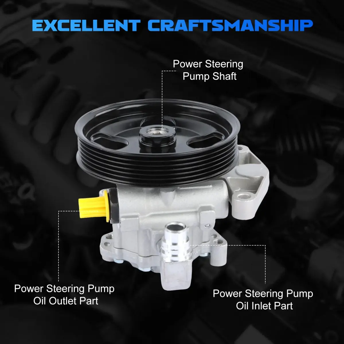 YOMALL Power Steering Pump with Pulley 21-120 | Replaces OE 0054662201 - view 3