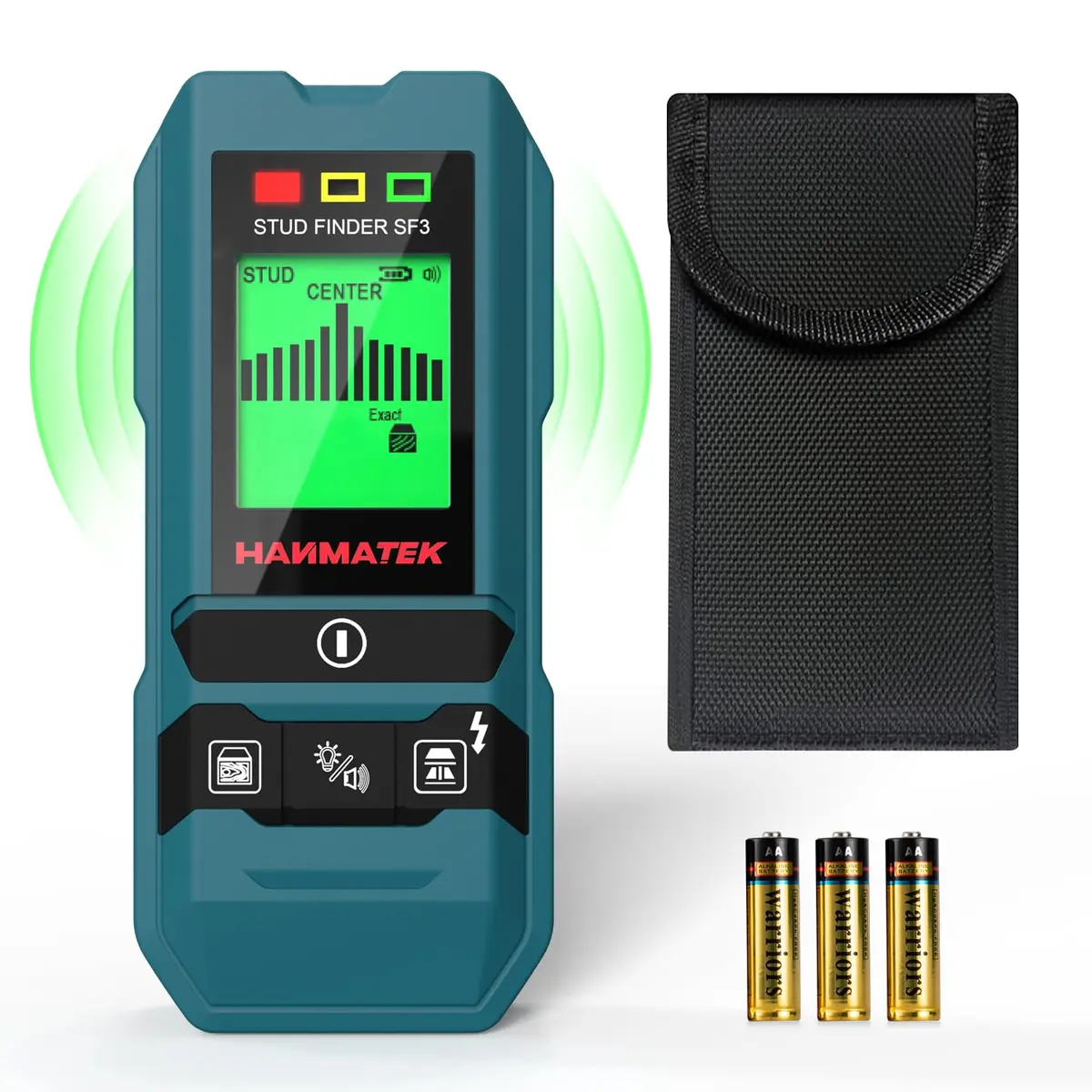 HANMATEK Stud Finder Wall Scanner Detector with Pro Smart Sensor, Audio Alarm & HD LCD Display, 6-in-1 Upgrade Wood Exact Mode Stud Finder Tool (20mm/38mm Depth, Green) - main product image