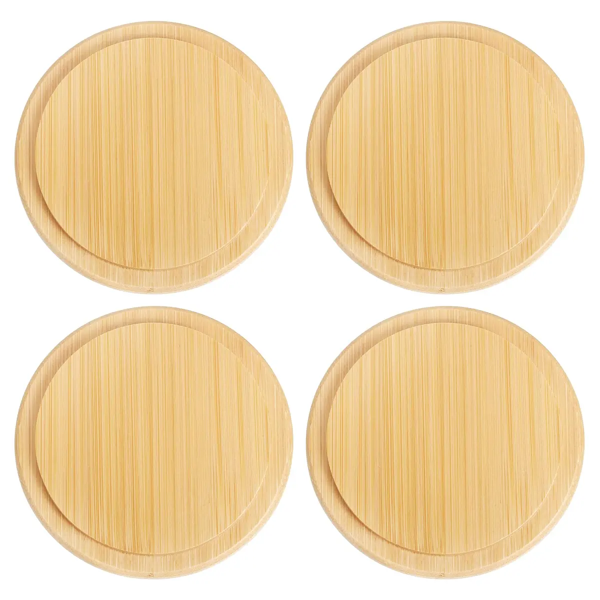 uxcell Bamboo Cup Lid 3.58 Inch | Reusable Wooden Cover for Hot & Cold Drinks - main product image