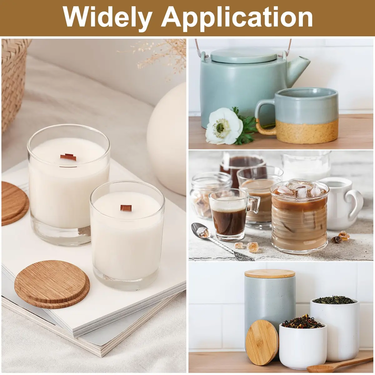 uxcell Bamboo Cup Lid 3.58 Inch | Reusable Wooden Cover for Hot & Cold Drinks - view 6