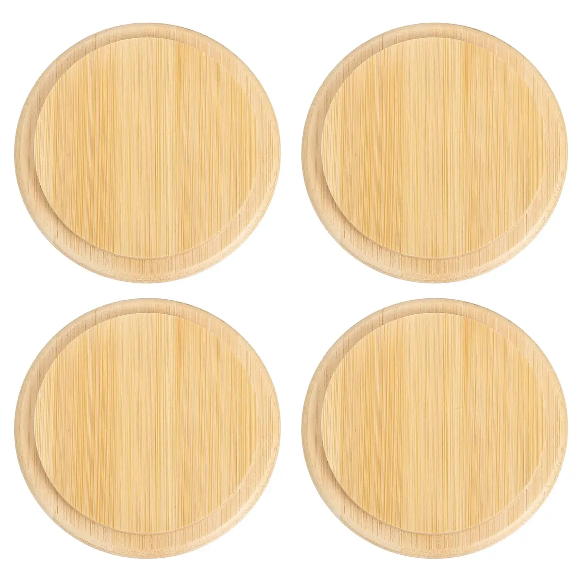 uxcell Bamboo Cup Lid 3.35 Inch | Reusable Wooden Cover for Hot & Cold Drinks - main product image