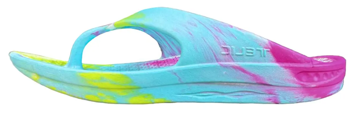 Telic Unisex Adult Energy Flip Flop Arch Support Cushioned Sandals, Kaleidoscope, 10 Women/9 Men | Impact-Absorbing Recovery Footwear - main product image