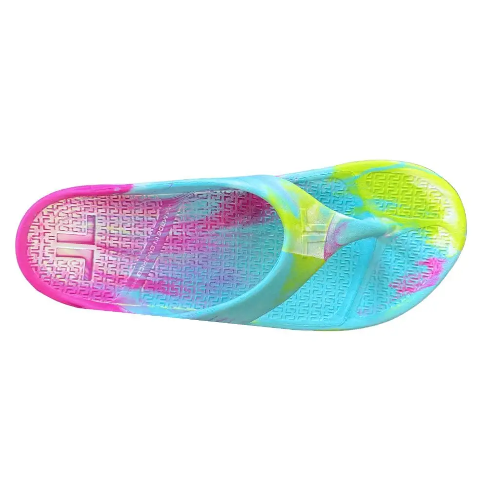 Telic Unisex Adult Energy Flip Flop Arch Support Cushioned Sandals, Kaleidoscope, 10 Women/9 Men | Impact-Absorbing Recovery Footwear - view 6