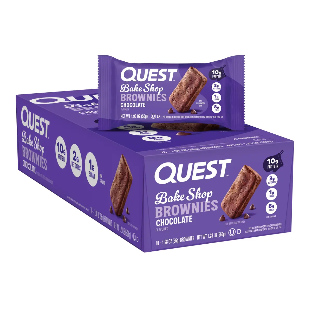 Quest Chocolate Brownie Protein Snack 10 Count | 10g Protein, 2g Net Carbs - main product image