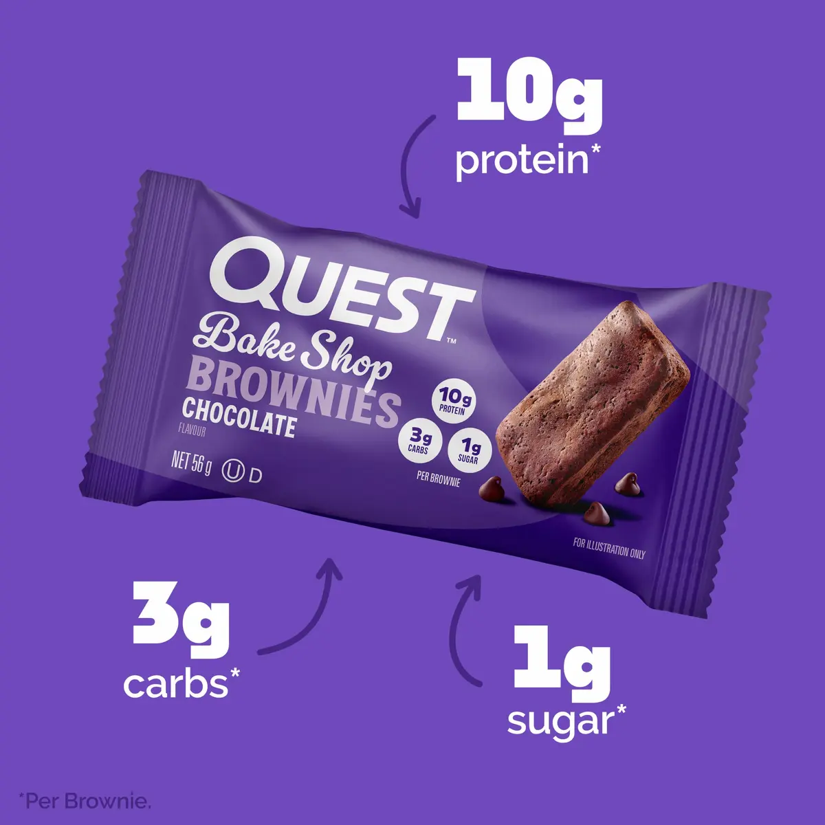 Quest Chocolate Brownie Protein Snack 10 Count | 10g Protein, 2g Net Carbs - view 2