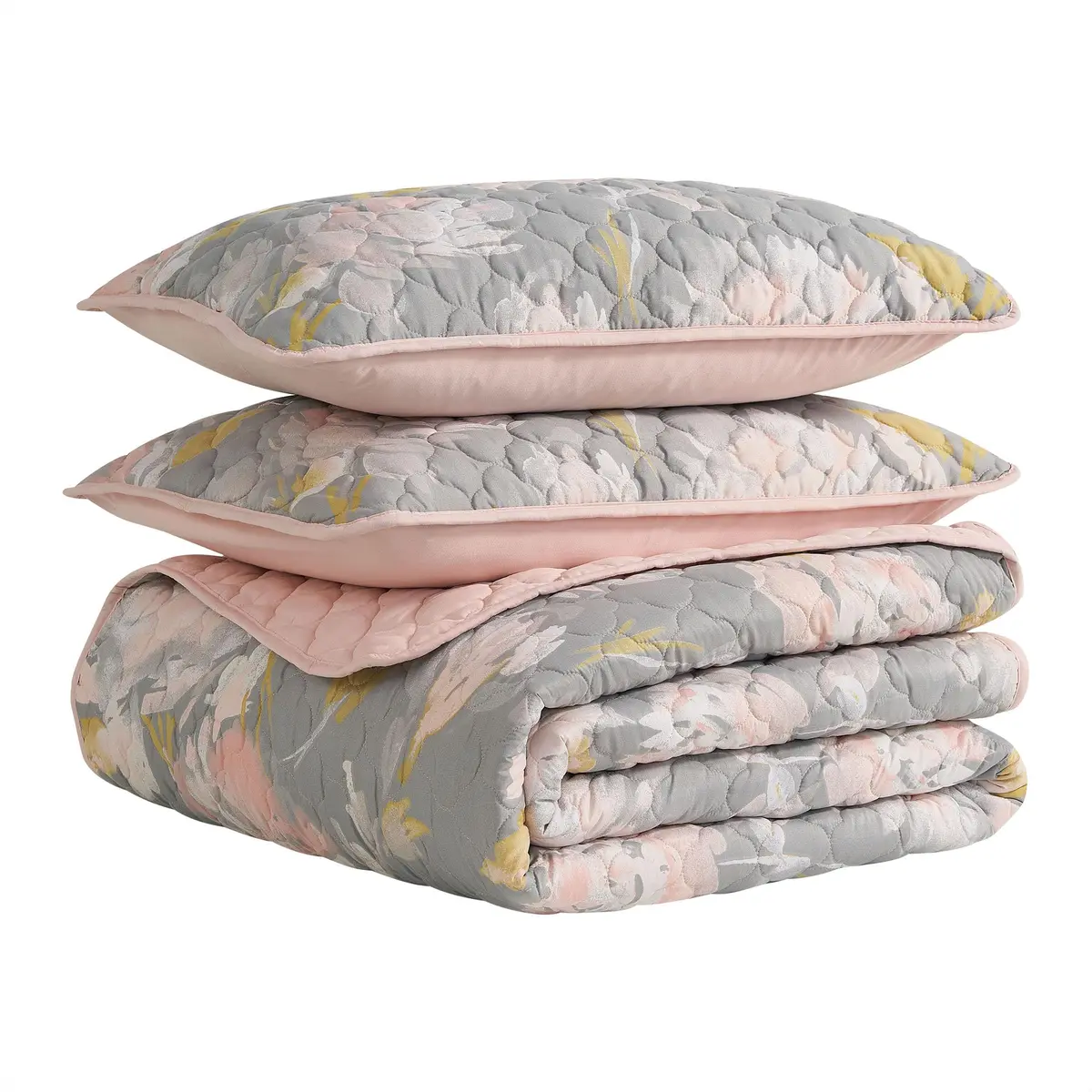 Highline Bedding Co. Bloom 2PC Quilt Set T/XL | Floral Watercolor Design, Machine Washable - view 4