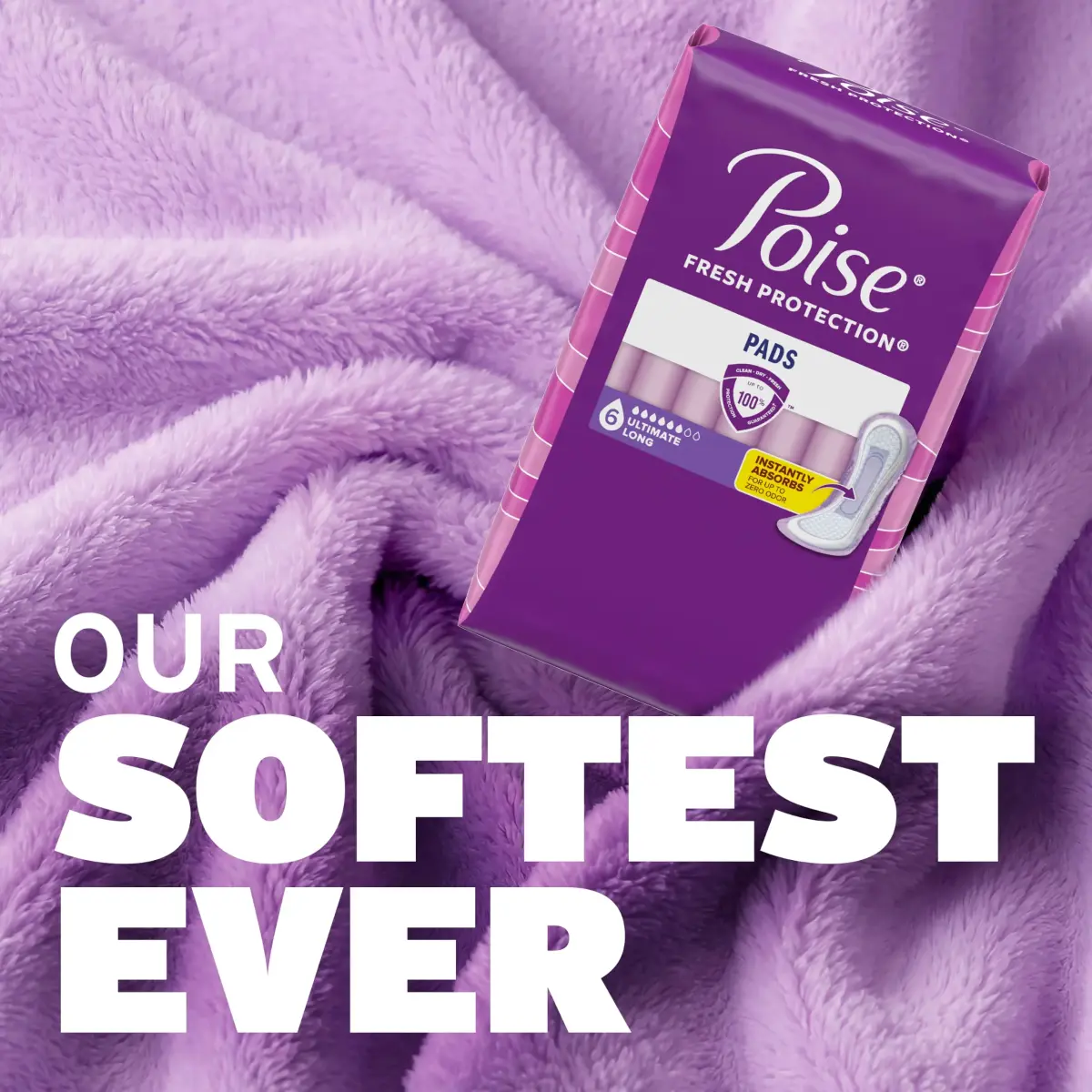 Poise Incontinence Pads for Women, Ultimate Absorbency, Long Length, 42 ct | 12 Hours Protection - view 6
