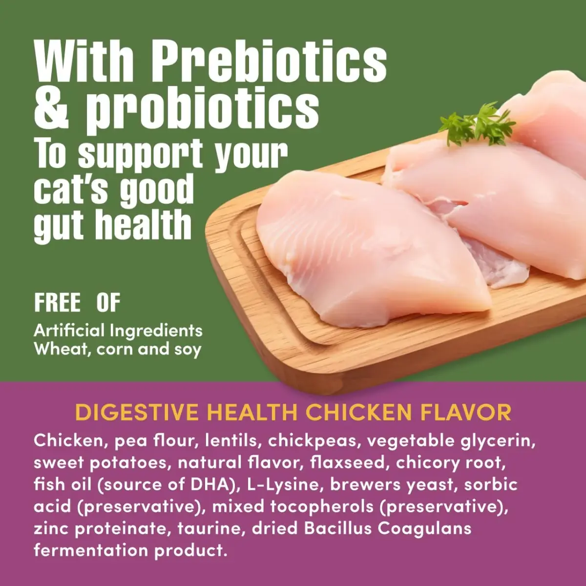 Get Naked Digestive Health Crunchy Cat Treats 2.5oz (70g) Chicken Flavor | Supports Digestion & Dental Health - view 6