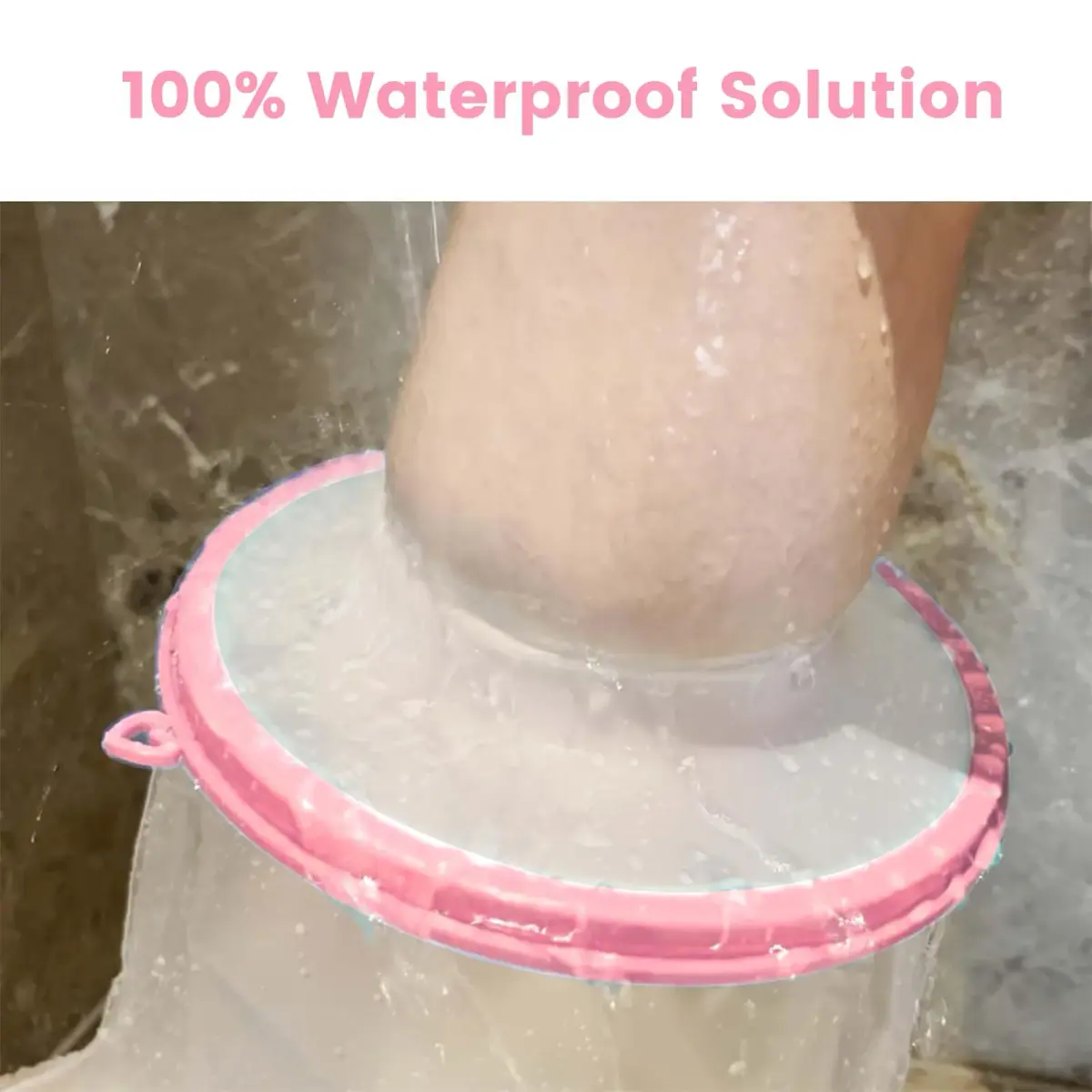 CIVJET Waterproof Cast Cover for Shower Leg, Short Leg, Pink | Medical Grade Protection for Foot and Ankle - view 2