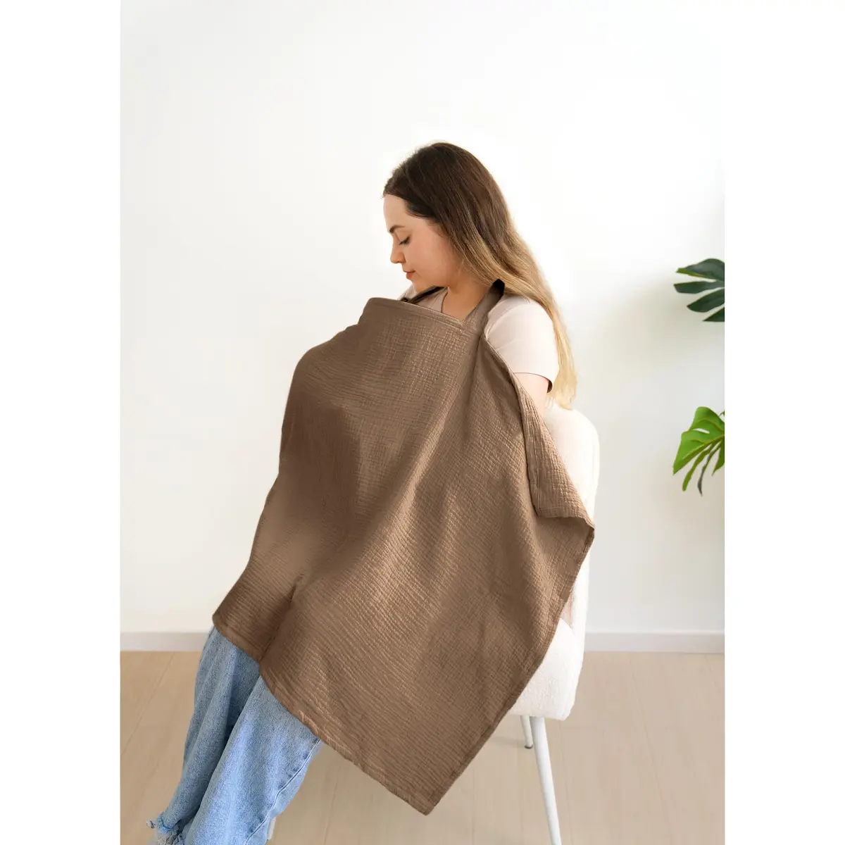 MairMore 100% Muslin Cotton Nursing Cover Sienna | 111.76cm x 71.12cm (44"x28") | Breathable & Privacy for Moms - view 2