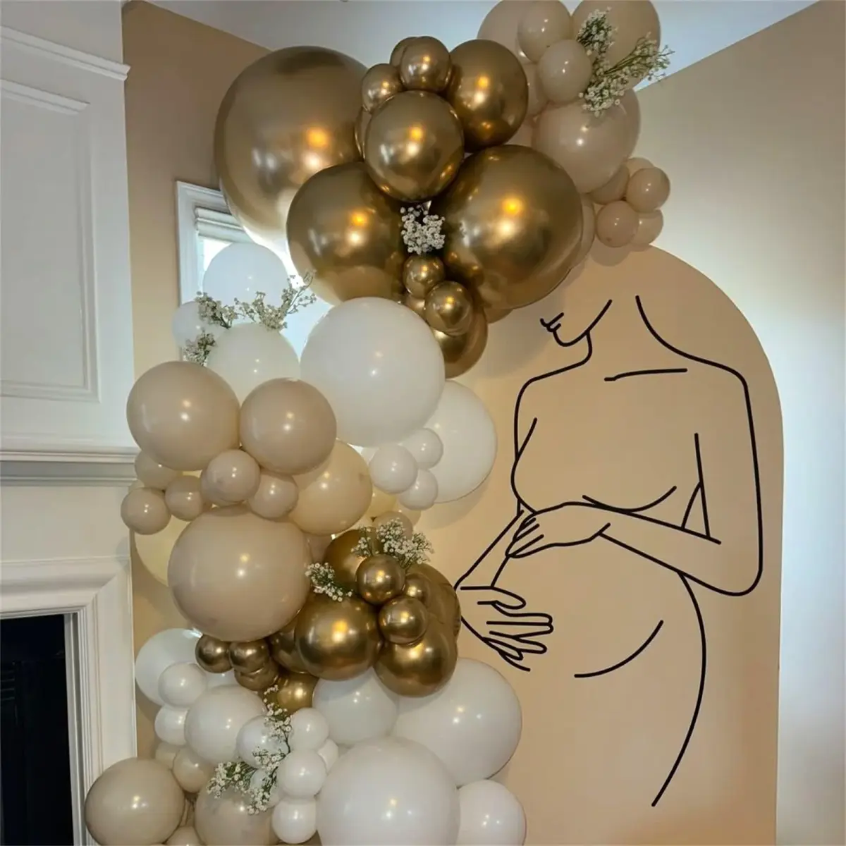 HILAVO Beige Champagne Gold Balloon Set 60Pcs 12 Inch | Assorted Colors Balloon for Party Planners - view 5