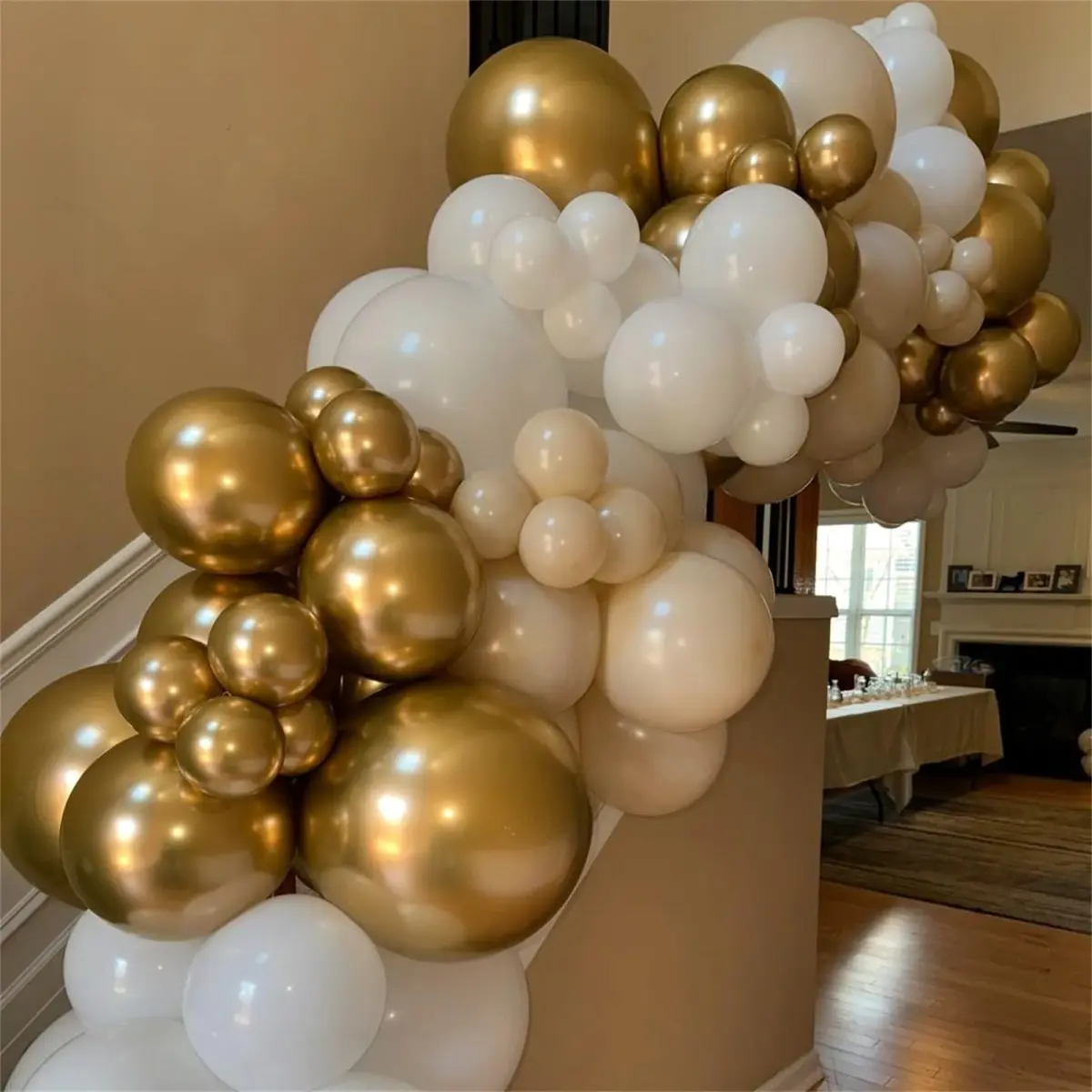HILAVO Beige Champagne Gold Balloon Set 60Pcs 12 Inch | Assorted Colors Balloon for Party Planners - view 6