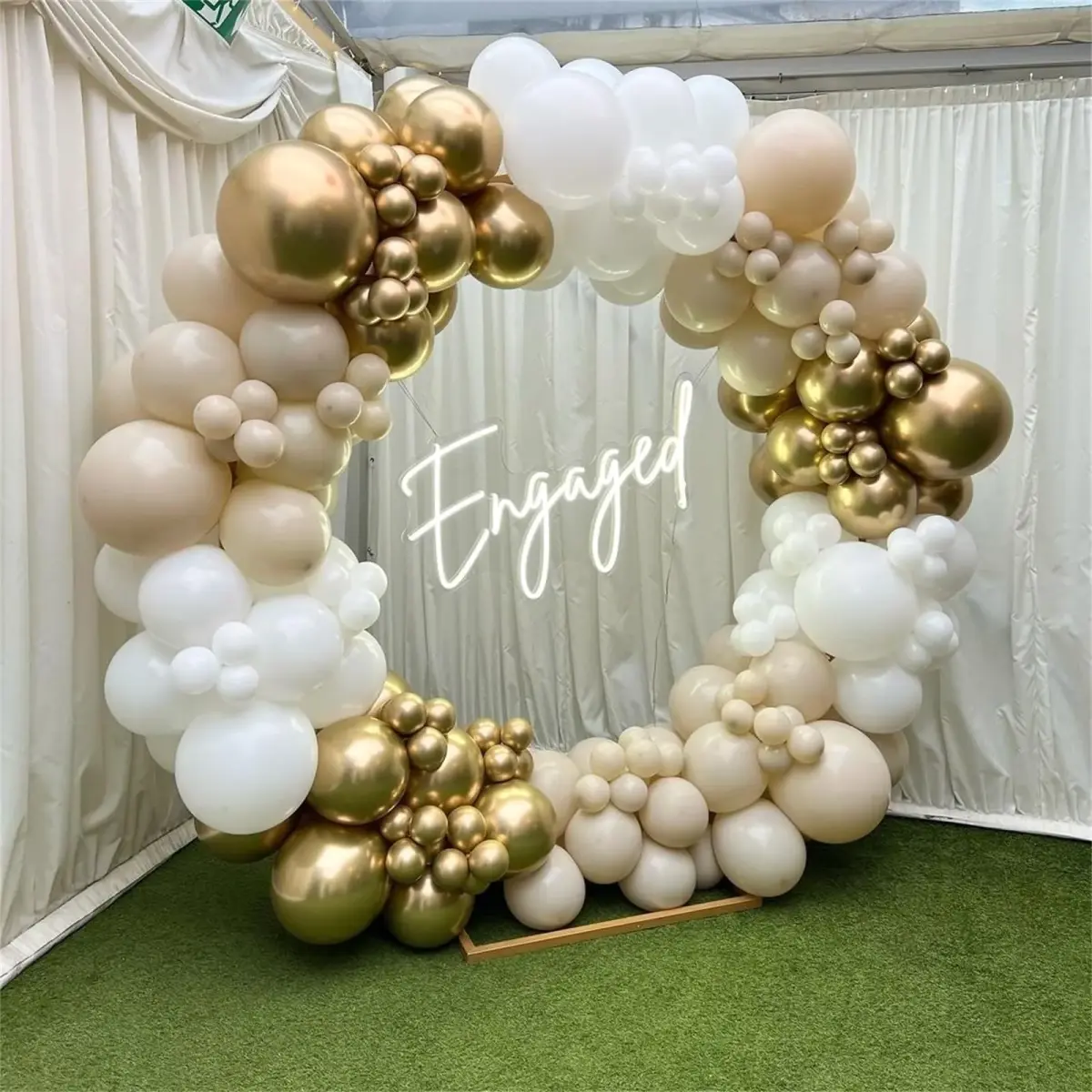 HILAVO Beige Champagne Gold Balloon Set 60Pcs 12 Inch | Assorted Colors Balloon for Party Planners - view 3