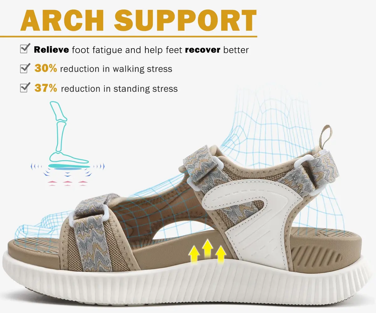 KuaiLu Womens Orthopedic Walking Sandals Comfortable Arch Support Outdoor | Sport Recovery - view 3