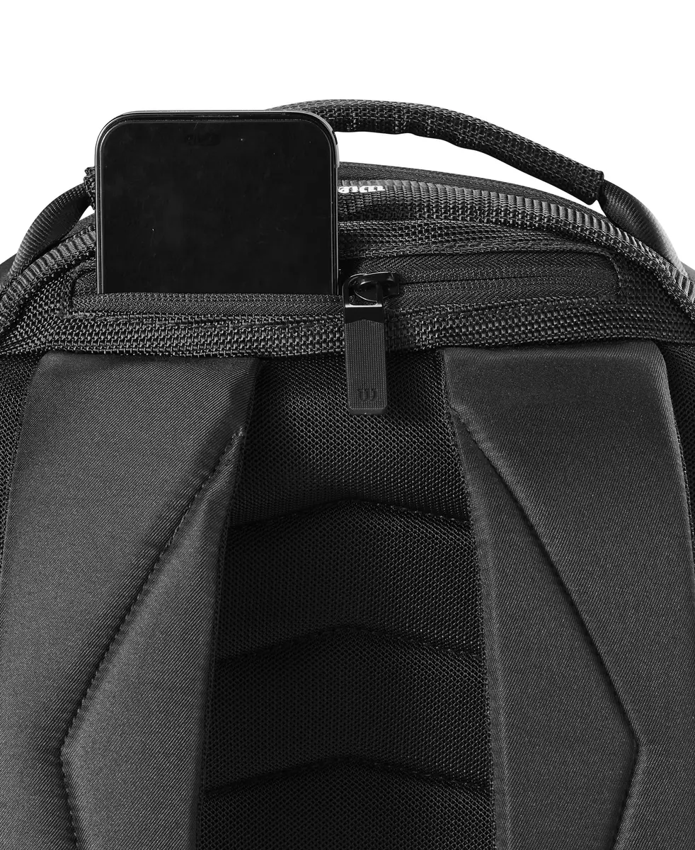 Wilson RF Tennis Backpack Holds 2 Rackets Black | Swiss Alps-Inspired Design, Cushioned Back, Luggage Strap - view 7