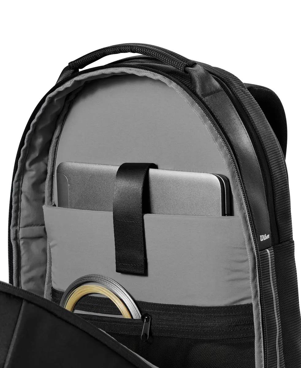 Wilson RF Tennis Backpack Holds 2 Rackets Black | Swiss Alps-Inspired Design, Cushioned Back, Luggage Strap - view 9