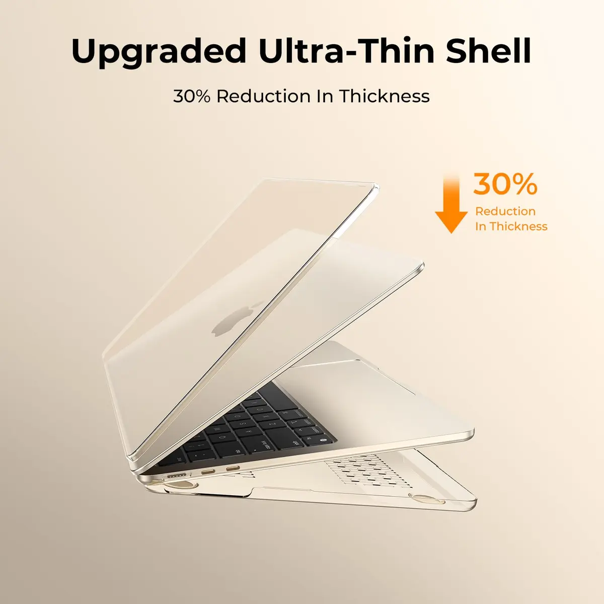 EooCoo Hard Shell Case Compatible with MacBook Air 15 inch 2024 2023 Liquid Retina, Plastic Cover + Keyboard & Screen Protector, Crystal Starlight - view 6