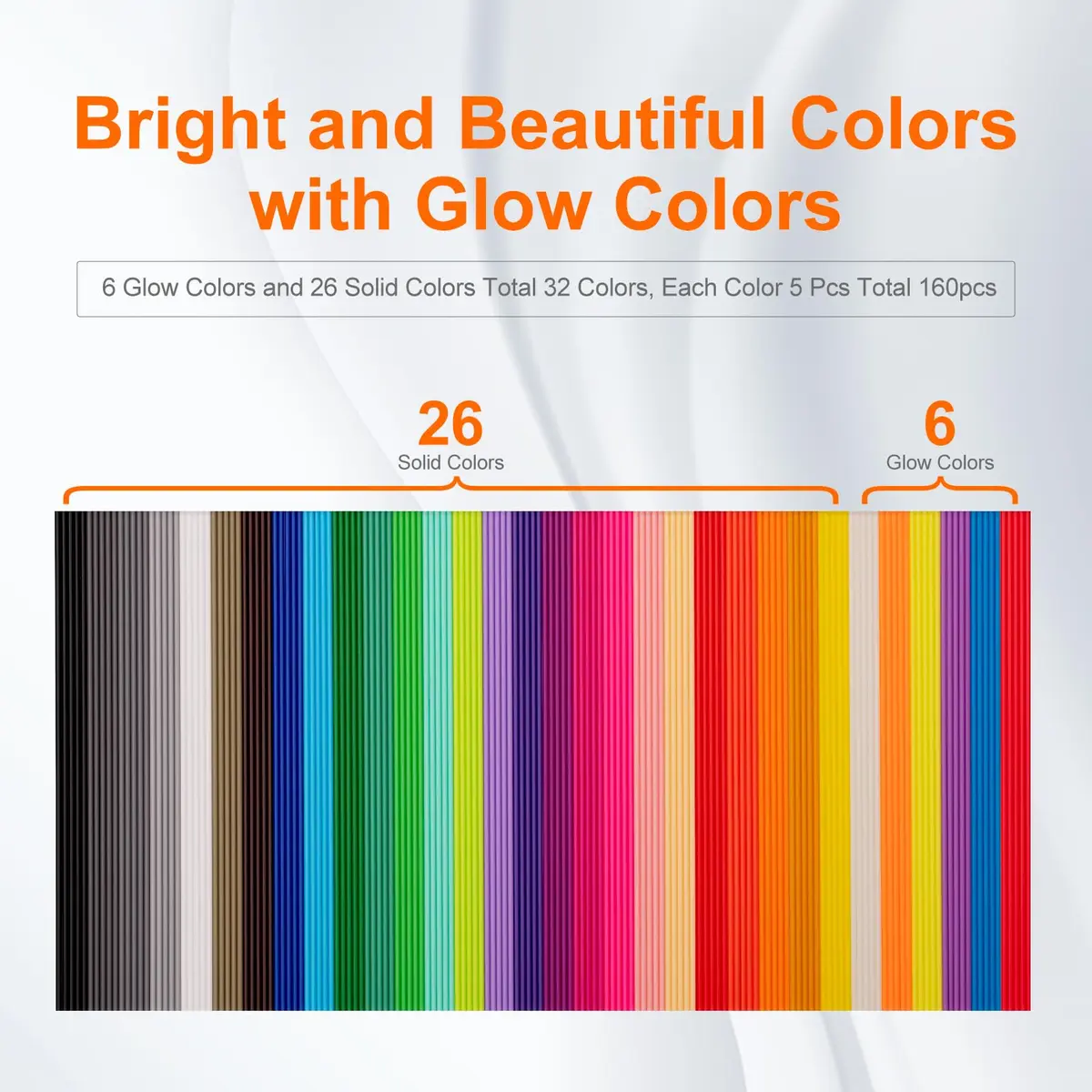 Kretrum 32 Colors 3D Doodler Pen Refills for Start+ | Low-Heat, BPA-Free, Safe 15.2cm - view 3