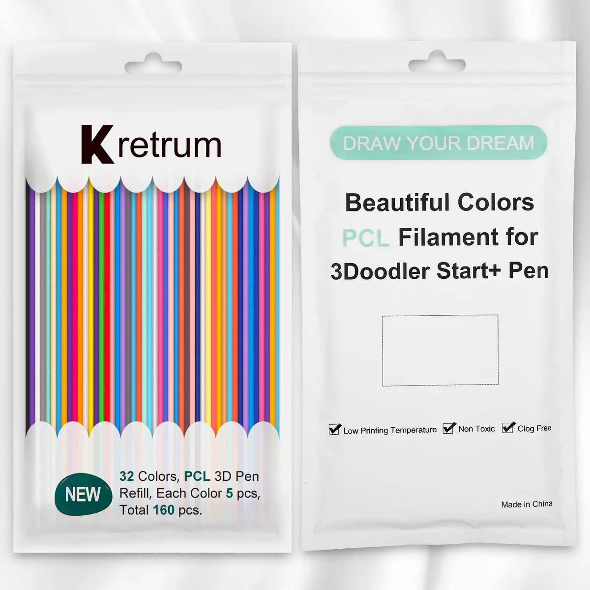 Kretrum 32 Colors 3D Doodler Pen Refills for Start+ | Low-Heat, BPA-Free, Safe 15.2cm - view 4