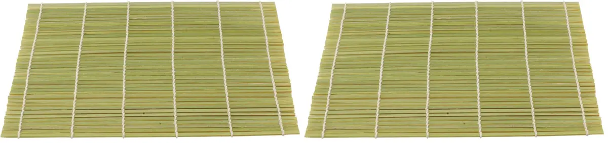 Helen's Asian Kitchen Sushi Mat, 9.5-Inches x 8-Inches, Natural Bamboo (Pack of 2) | Sustainable Bamboo Sushi Rolling Mat for Homemade Rolls - main product image