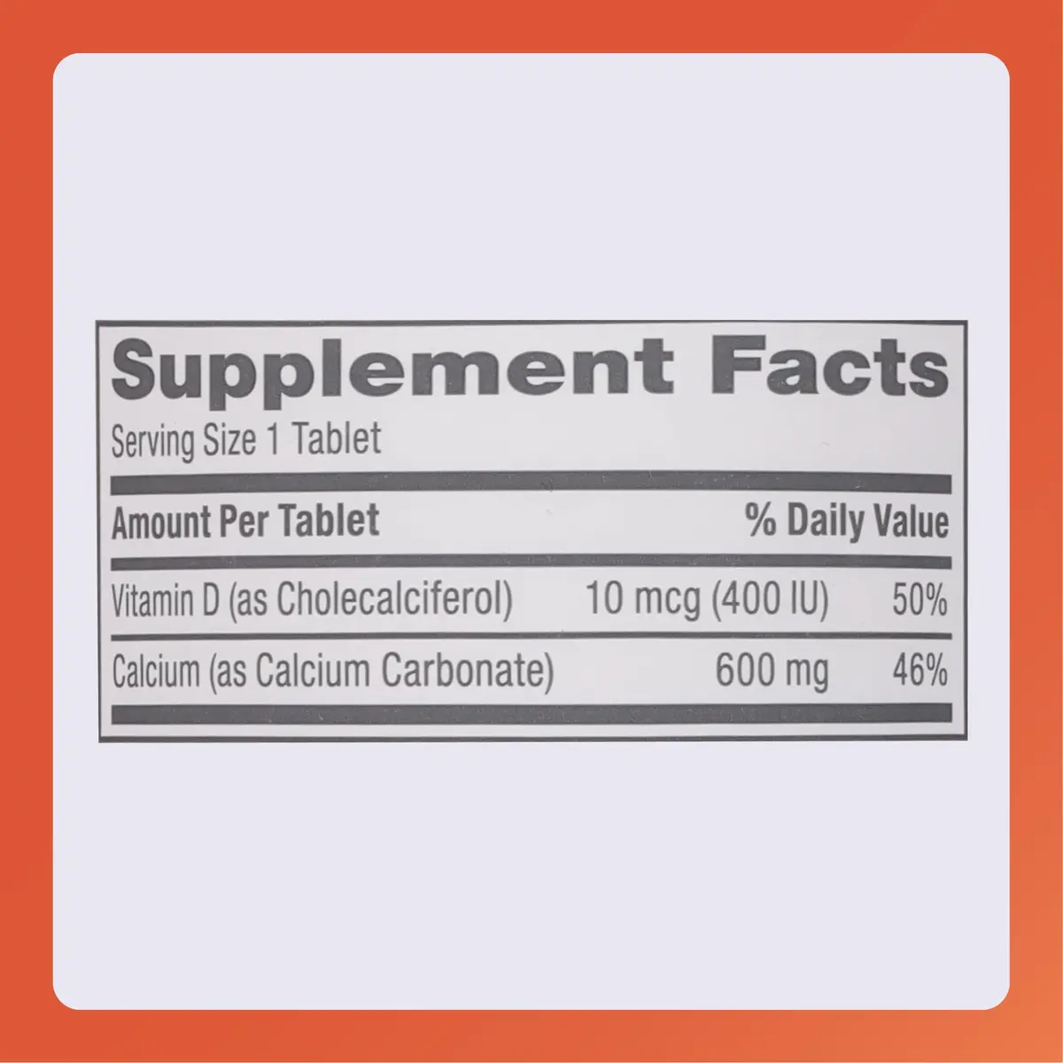 RUGBY LABORATORIES Calcium 600mg Tablets with Vitamin D3 10mcg | Dietary Supplement for Bone Support - view 4