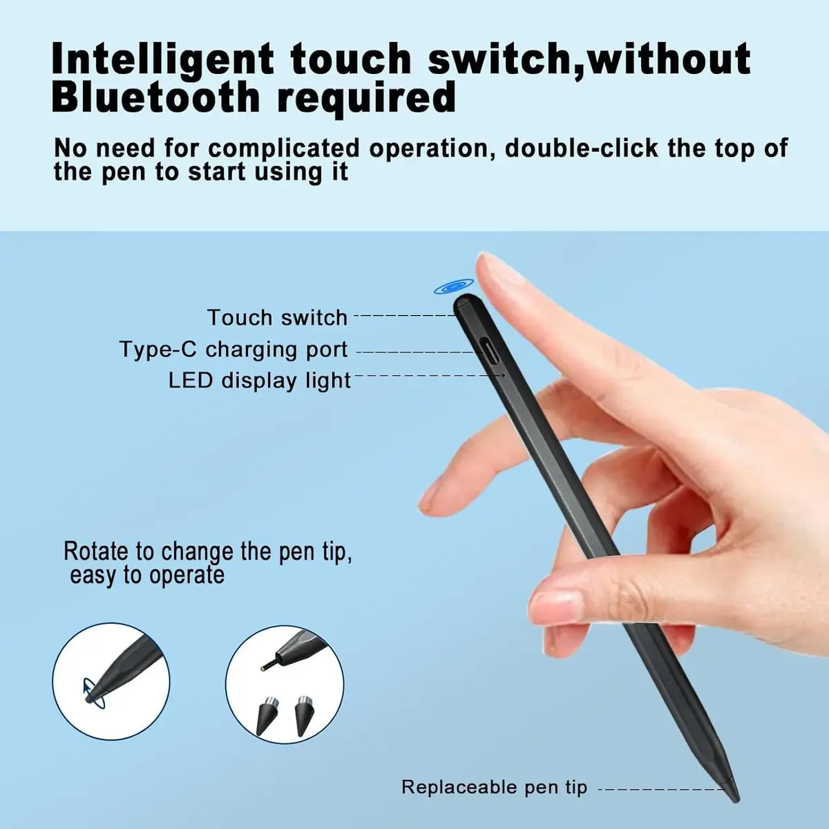 Fonus Active Stylus Pen for OnePlus Open/Pad (2023/2024) with Palm Rejection & Rechargeable Battery | 180mm Length - view 6