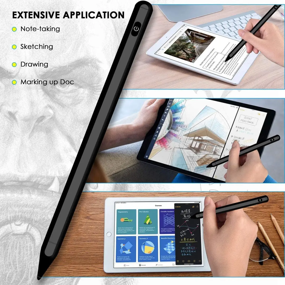 Fonus Active Stylus Pen for OnePlus Open/Pad (2023/2024) with Palm Rejection & Rechargeable Battery | 180mm Length - view 9