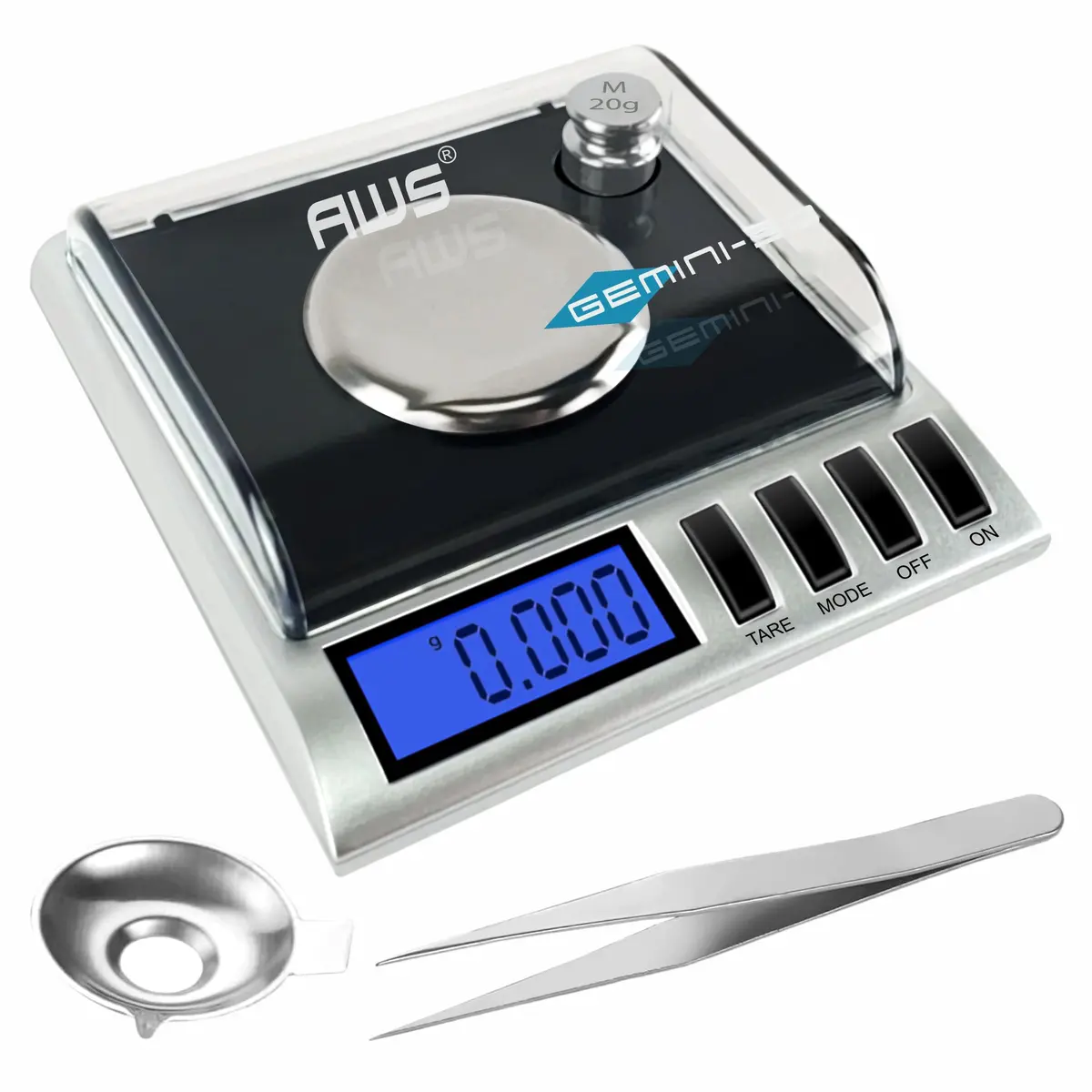 AMERICAN WEIGH SCALES Gemini-50 Milligram Scale 50g | 0.001g Precision for Jewelry & Lab Use - main product image