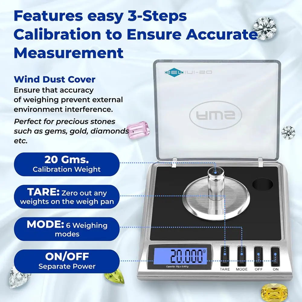 AMERICAN WEIGH SCALES Gemini-50 Milligram Scale 50g | 0.001g Precision for Jewelry & Lab Use - view 5