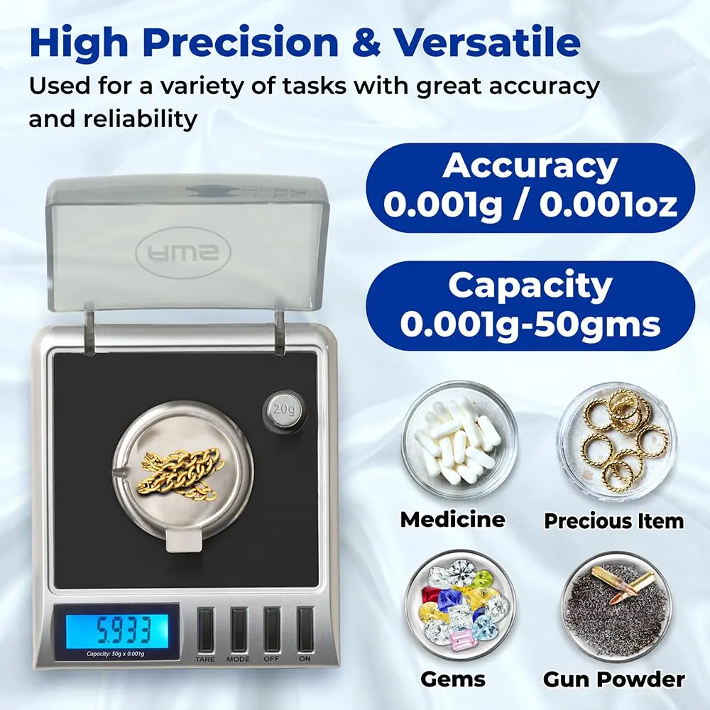AMERICAN WEIGH SCALES Gemini-50 Milligram Scale 50g | 0.001g Precision for Jewelry & Lab Use - view 2