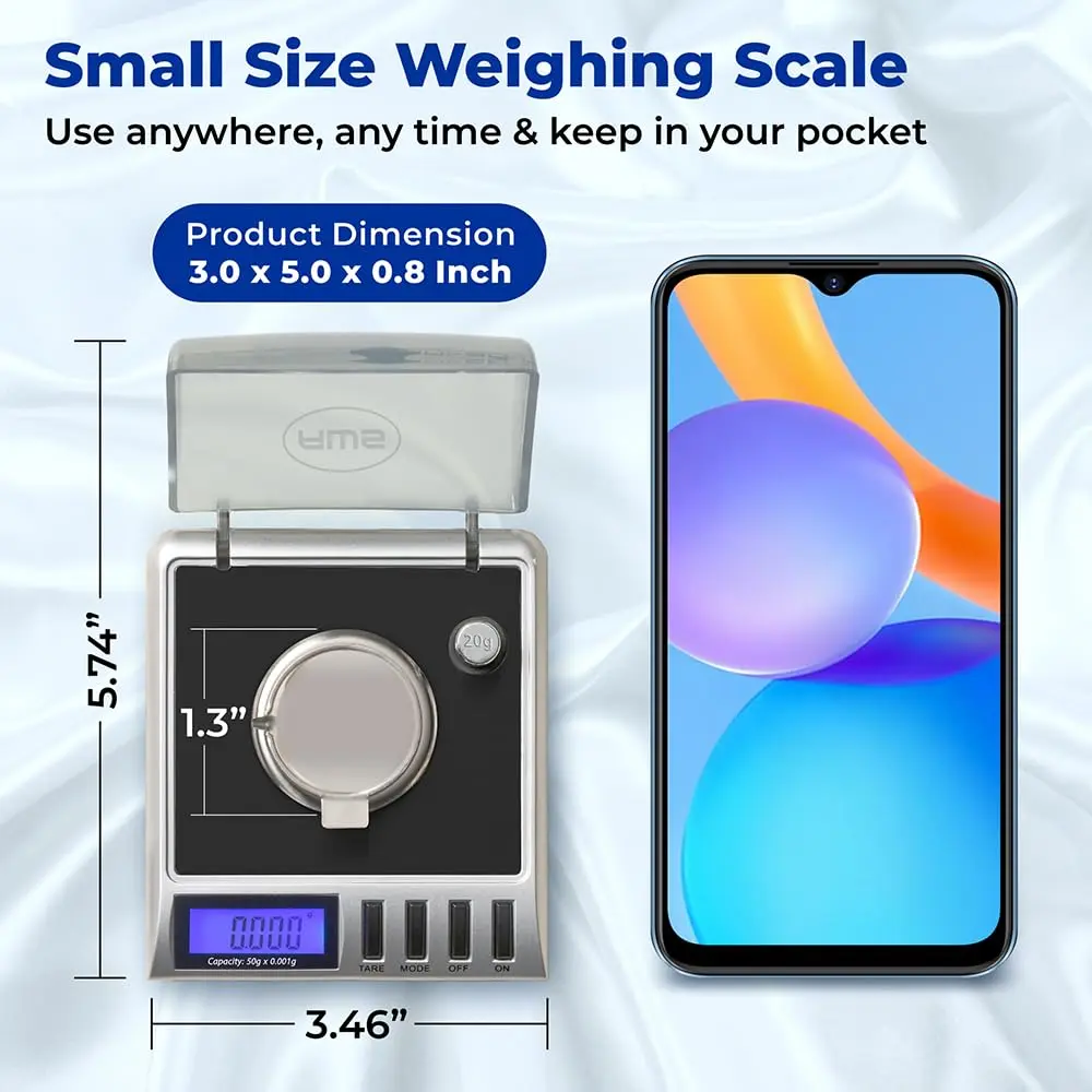 AMERICAN WEIGH SCALES Gemini-50 Milligram Scale 50g | 0.001g Precision for Jewelry & Lab Use - view 3