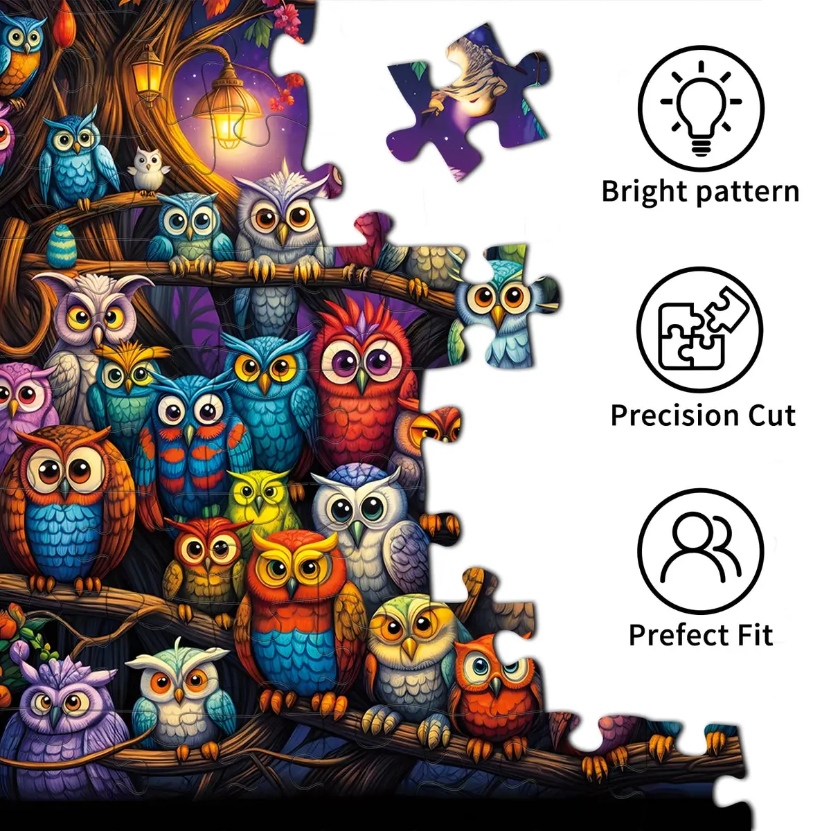 TangComplete Owl Family 1000 Piece Jigsaw Puzzle 70cm x 50cm | Educational & Non-Toxic Puzzle - view 6