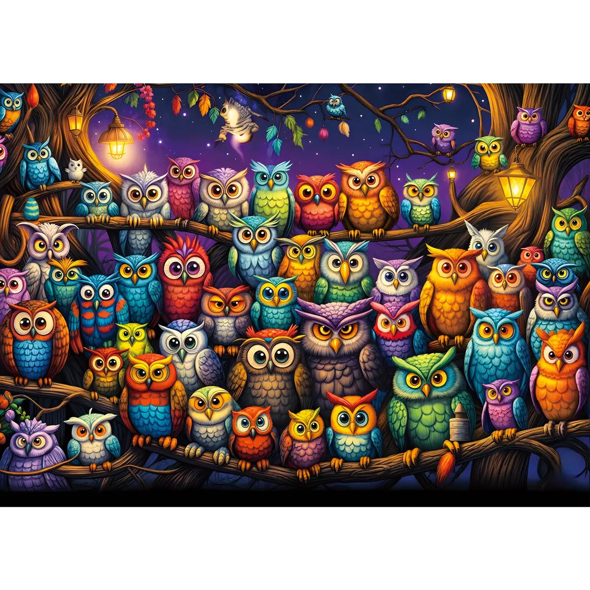 TangComplete Owl Family 1000 Piece Jigsaw Puzzle 70cm x 50cm | Educational & Non-Toxic Puzzle - main product image