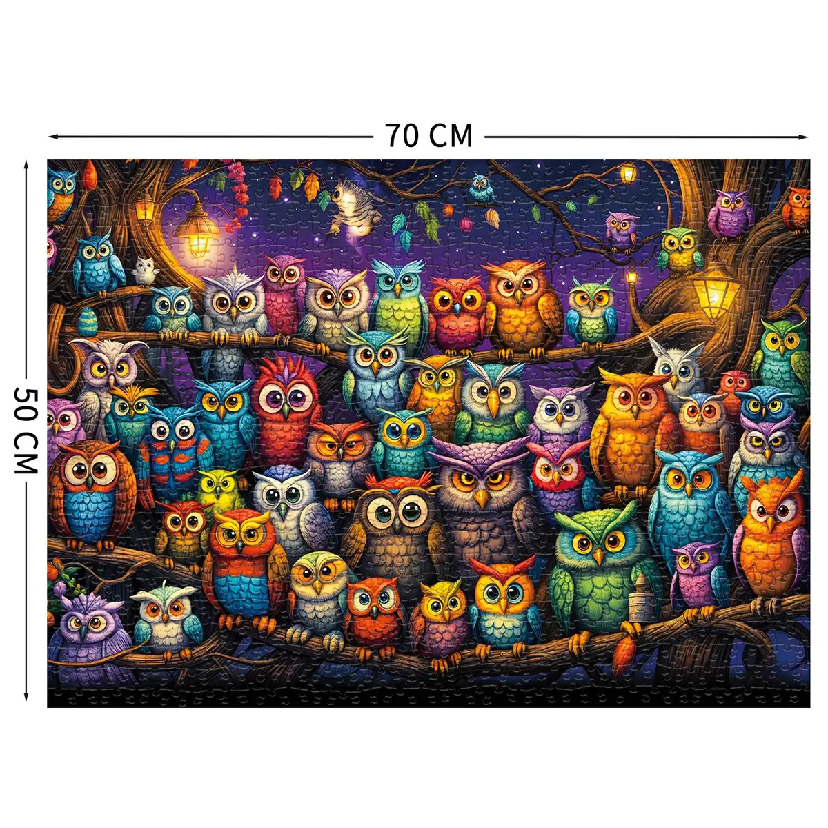 TangComplete Owl Family 1000 Piece Jigsaw Puzzle 70cm x 50cm | Educational & Non-Toxic Puzzle - view 2