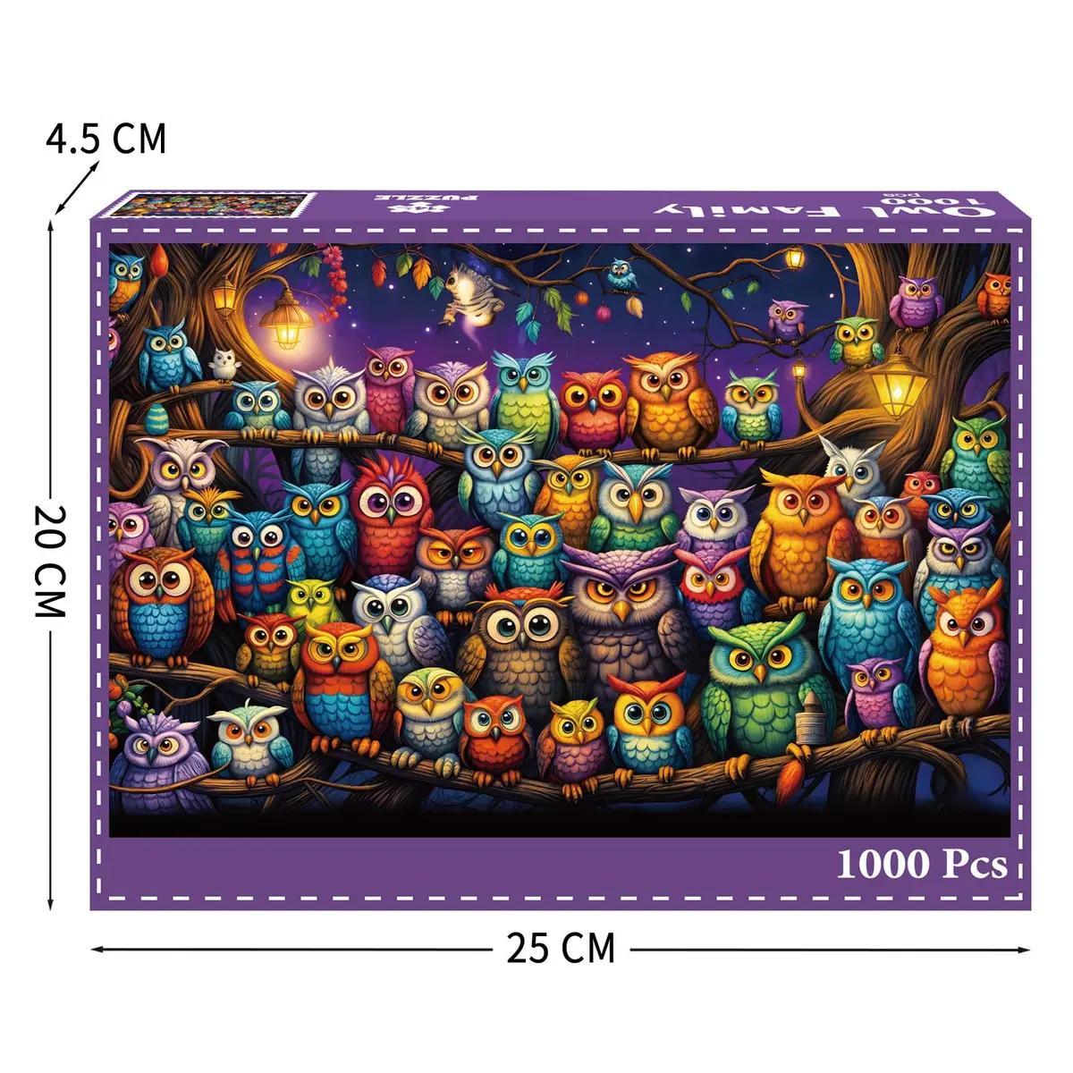 TangComplete Owl Family 1000 Piece Jigsaw Puzzle 70cm x 50cm | Educational & Non-Toxic Puzzle - view 3