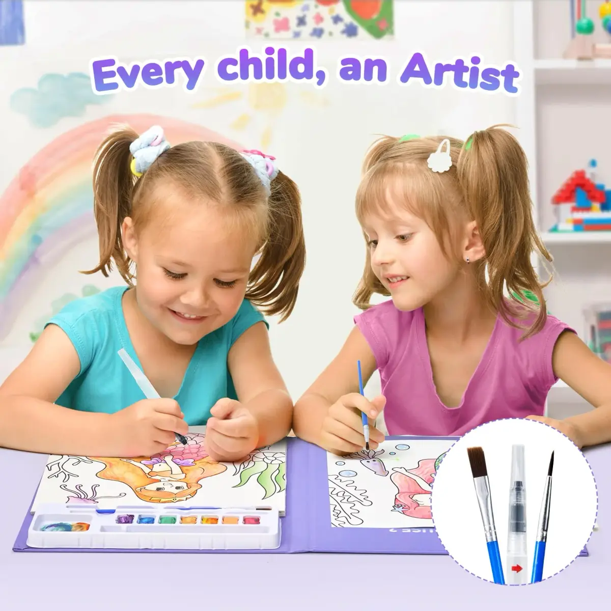 JoyCat Paint with Water Coloring Books for Toddlers (Underwater World) 22.1 cm x 24.4 cm x 1.7 cm | Mess-Free Toddler Art Activity - view 5