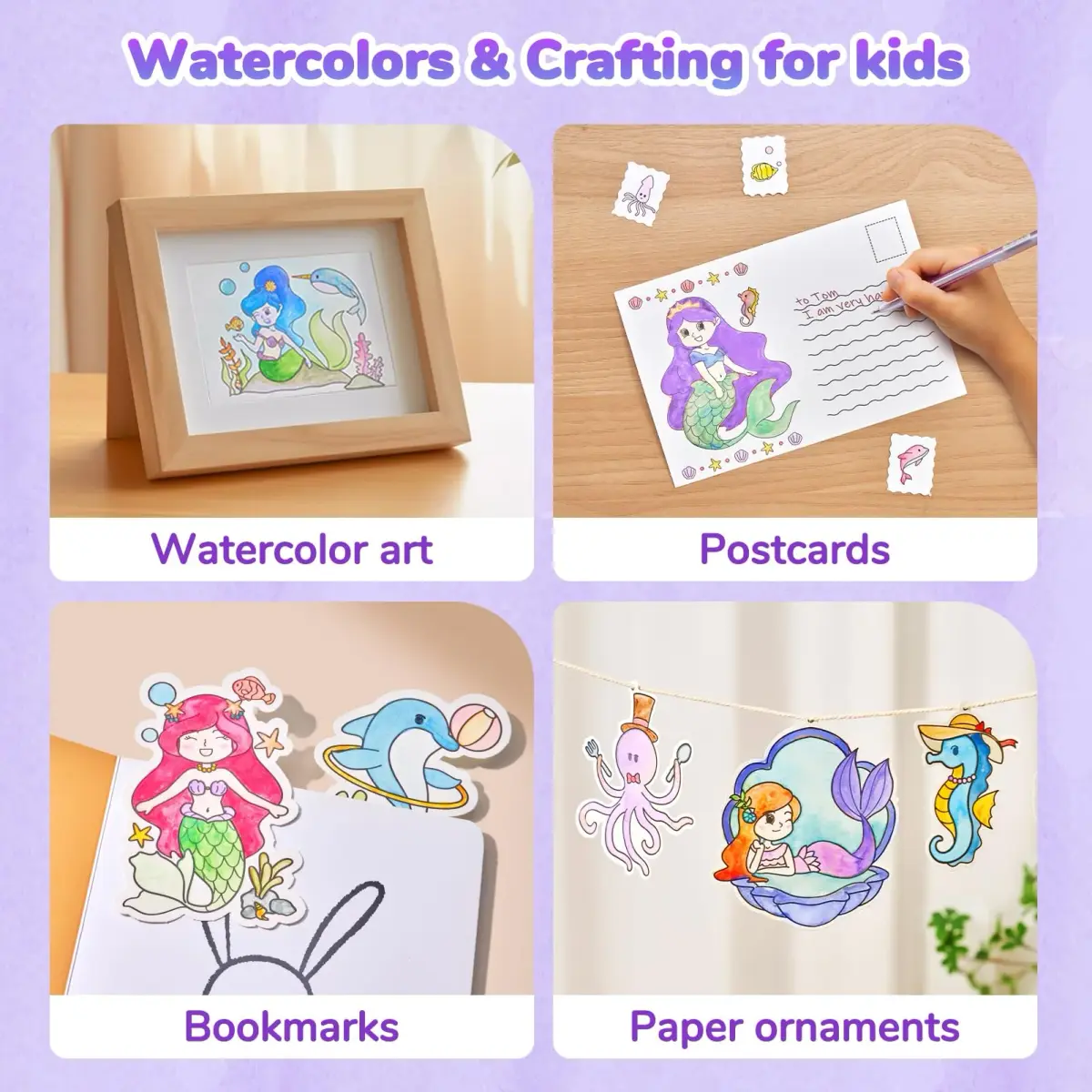 JoyCat Paint with Water Coloring Books for Toddlers (Underwater World) 22.1 cm x 24.4 cm x 1.7 cm | Mess-Free Toddler Art Activity - view 3