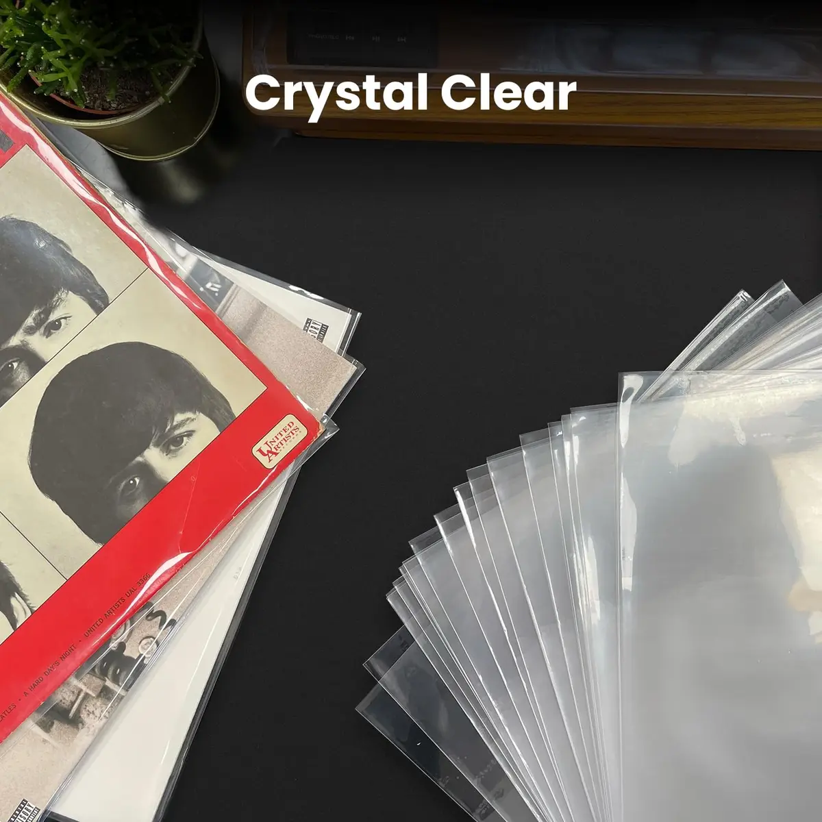 EVEO Outer Vinyl Record Sleeves 100 Count | Crystal Clear Polypropylene for LP Protection - view 5