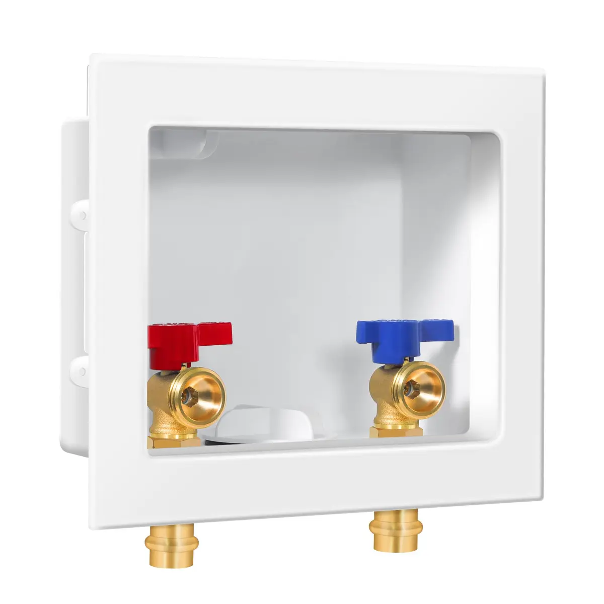 SECKWHALE Press Washing Machine Outlet Box with Center Drain 207.5 cu in | Copper Press Connections, Recessed Box, 1/2 Inch Press x 3/4 Inch MHT - main product image
