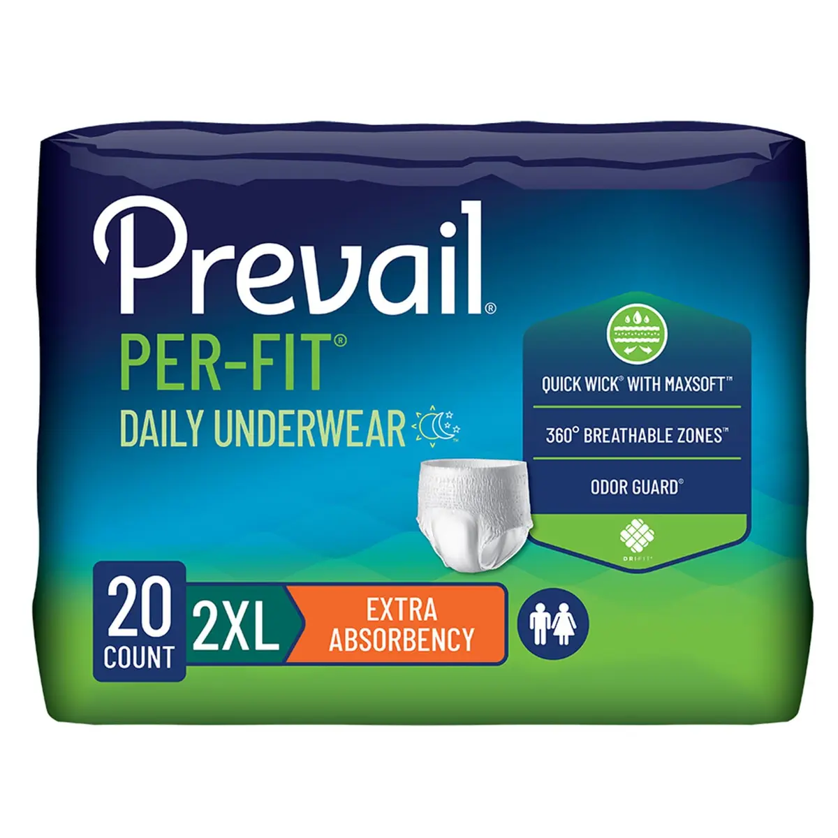 Prevail Perfit Unisex Incontinence Underwear XXL 20ct | Extra Absorbent, Discreet Fit, Skin-Friendly - main product image