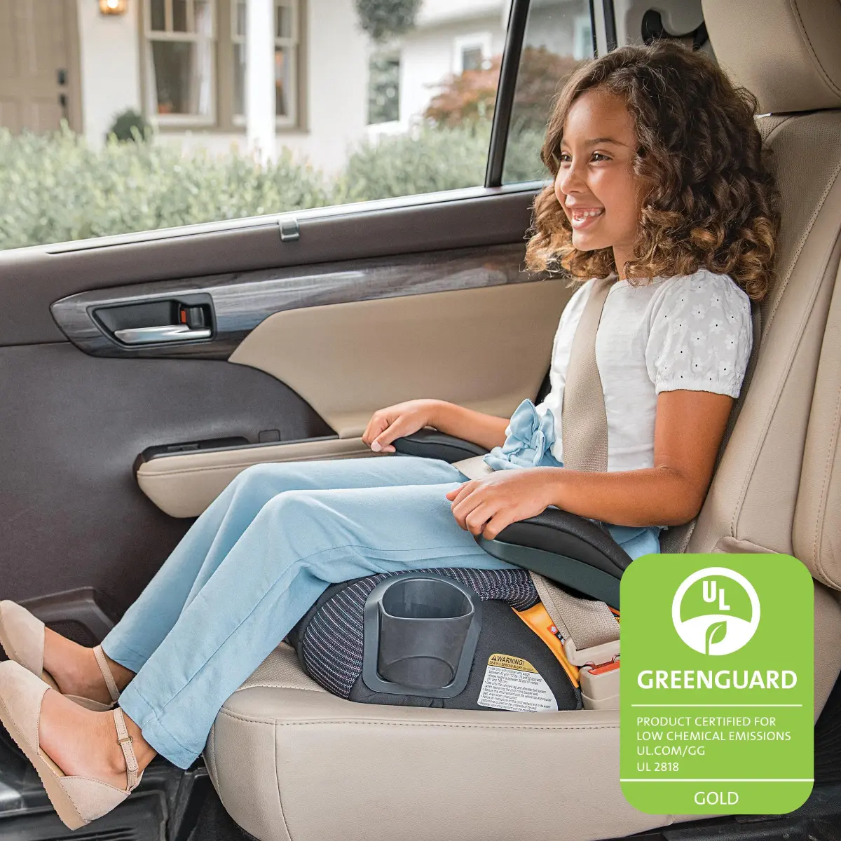 Chicco GoFit ClearTex Plus Backless Booster Car Seat 40-110 lbs | GREENGUARD Gold Certified, Flame Retardant-Free - view 6